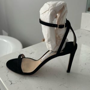 Jimmy Choo black ankle stilettos